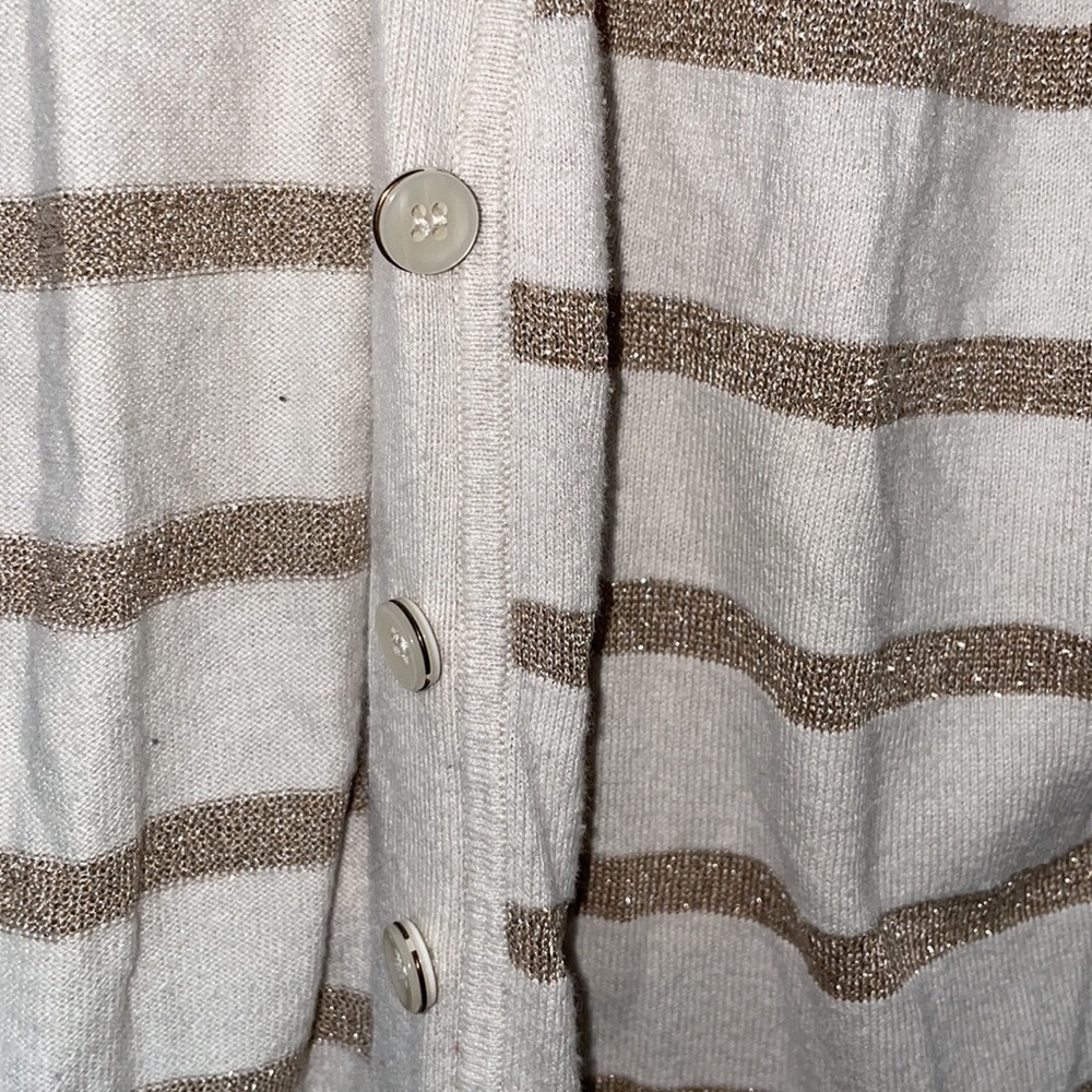 Gold and cream button up sweater cardigan - Picture 3 of 4